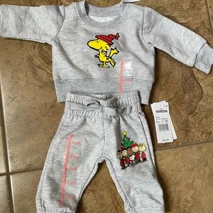 Newborn Peanuts Christmas sweatsuit